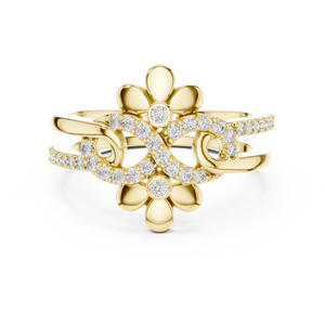 Luxury Floral <b>Diamond</b> Ring for Women | Fleur De Lis Design | Micro Pave Setting | Moissanite Ring | Sterling Silver Alloy - Product Image 6