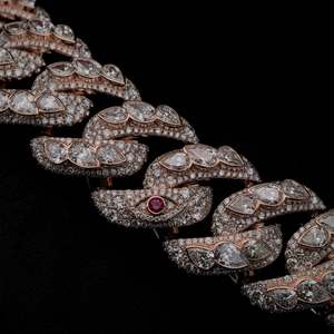 Cadena cubana de moissanita VVS personalizada, collar de plata 925 con diamantes, cadena cubana fina, joyería para hombre. - Product Image 3