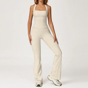 Conjunto Deportivo de Cintura Alta para Mujer, Transpirable, Sostenible, de 2 Piezas, para Yoga y Ejercicio, de Secado Rápido - Product Image 4