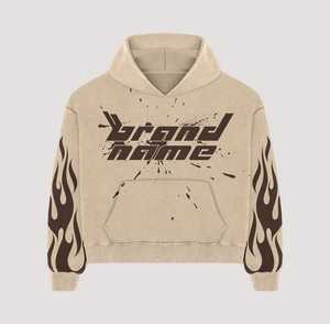 Conjunto Deportivo Personalizado para Hombre, Estilo Urbano, Lavado Ácido, Pantalones Acampanados con Sudadera con Capucha y Pantalones Apilados - Product Image 3