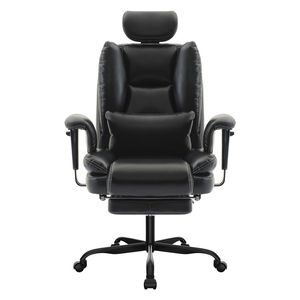 Chaise de bureau ergonomique avec dossier haut et soutien lombaire, capacité de 200 kg, en cuir PU, modèle Liftab D0100X323R2 - Product Image 1