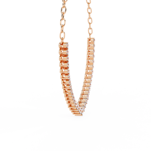 Collar de cadena de tenis con diamantes de laboratorio DEF-VVS y diamantes redondos de talla brillante, collar de tenis para mujer con diamantes auténticos - Product Image 3