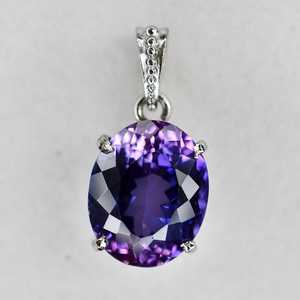 Colgante de Amatista Púrpura Natural, Corte Pera, Gema en Plata de Ley 925, Collar de Joyería Certificada, Regalo para Ella, Fiesta de Compromiso - Product Image 3