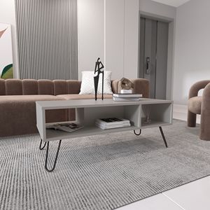 Table basse Vassel à deux étagères avec élégantes pieds en forme d'épingle à cheveux - Product Image 1