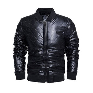 Lightweight Men's Genuine Leather Jacket with Stand Collar and <b>Fur</b> <b>Trim</b> Waterproof Breathable Lining for Winter Season - Product Image 4