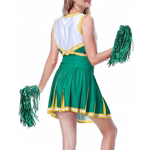 Tenues d'entraînement de cheerleading unisexes en polyester personnalisées, imprimées par transfert thermique, col rond, uniformes d'entraînement, service OEM en gros - Product Image 3