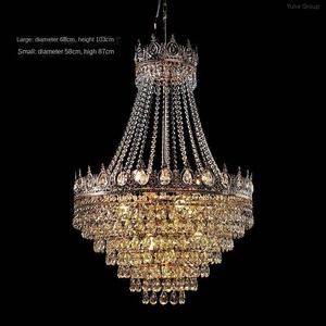 Lámpara de Araña Ovalada de Cristal Dorado Artesanal, Lámparas Colgantes Modernas para Bodas, Banquetes, Decoración de Fondo de Restaurante, Decoración de Hogar de Lujo - Product Image 3