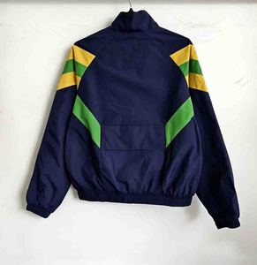 Chaqueta Deportiva para Hombre con Bloques de Color Amarillo y Verde, Cierre de Cremallera, Estilo Deportivo, para Otoño, Corte Regular - Product Image 2