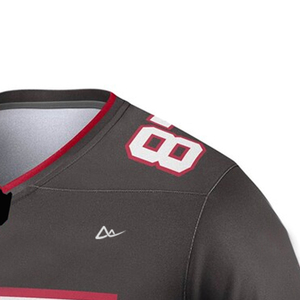 Maillot de football américain OEM 100 % polyester respirant, anti-humidité, personnalisé pour équipe, rembourré, marque privée - Product Image 2