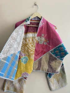 Lot de vestes en coton matelassées Kantha indiennes vintage faites à la main pour femmes, style patchwork bohème, cadeau pour elle - Product Image 4