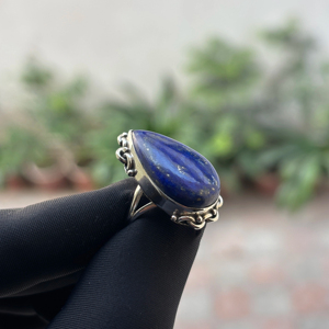 Handmade Designer Women's 925 Sterling Silver High Quality <b>Fine</b> <b>Ring</b> Statement Piece Lapis Lazuli Natural Gemstone Bezel Setting - Product Image 1