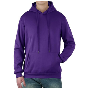 Sudadera con Capucha Marrón para Hombre, Corte Regular, Informal, Otoñal, de Forro Polar, Manga Larga, Color Sólido, Diseño Tejido - Product Image 3