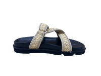 Sandales plates en PU marron à plateforme, bout ouvert, fermeture à boucle, semelle extérieure antidérapante en EVA, légères, mode estivale, chaussures pour femmes