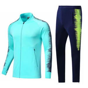 Men's Light Blue Full Zip Tracksuit Set With Gradient Print Jogger Pants Quick Dry Sporty Design Spring Wear - Product Image 1