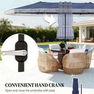 Ombrellone da Terrazzo Blu Scuro per Esterni e Cortili, Ombrelloni e Basi per Patio Senza Base - Product Image 2