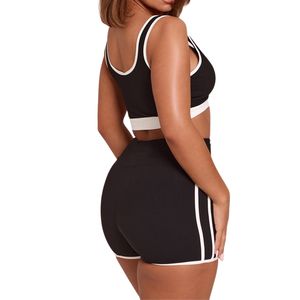 ชุดออกกำลังกายผู้หญิงแบบขายส่งสั่งทำพิเศษ ระบายอากาศได้ดี คุณภาพสูง เสื้อชั้นในกีฬาและกางเกงขาสั้นสำหรับปั่นจักรยาน ชุดออกกำลังกายโยคะฟิตเนส - Product Image 5