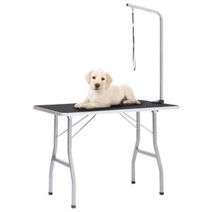 Mesa de Peluquería Canina Negra y Plateada para Casas y Muebles para Mascotas - Product Image 1