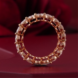 Anillo de Eternidad con Diamantes Cultivados en Laboratorio de 2.51 CT, Oro Rosa de 14K, Montura Compartida, Anillos Elegantes con Diamantes - Product Image 3