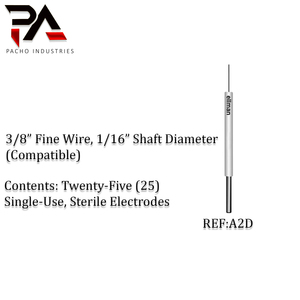 Electrodo de Hilo Fino Estéril Desechable para Electrocirugía A2D, Aguja de 3/8 Pulgadas, Eje de 1/16, Compatible con Ellman Surgitron Dual RF - Product Image 1