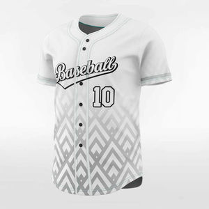 Camiseta de béisbol personalizada con degradado blanco, nombre del equipo, número del jugador, manga corta, con botones, unisex, para adultos, camisa deportiva - Product Image 2