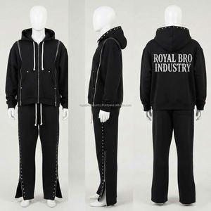 Ensemble de survêtement imprimé tendance pour homme, tenue de sport décontractée, ensemble de jogging pour la course et la gym, 100% coton, streetwear - Product Image 3