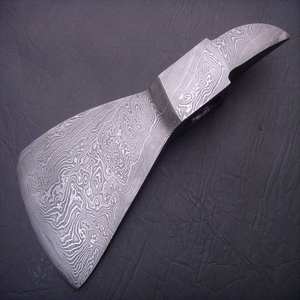 Custom Handmade Industrial Grade Double Blade <b>Axe</b> Head with Damascus Steel <b>Wood</b> Handle Leather Sheath - Product Image 2
