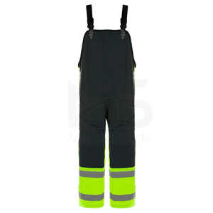<b>Men</b> High Visibility Orange Green Work Overalls Polyester Bib <b>Brace</b> Reflective Safety Workwear - Product Image 4