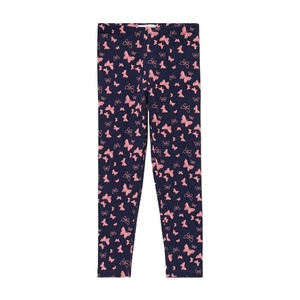 เลกกิ้งผ้าฝ้ายสีน้ำเงินกรมท่าสำหรับเด็กผู้หญิง เอวยางยืด ผ้ายืดนุ่ม กระชับพอดีตัว สวมใส่สบายทุกวัน เหมาะสำหรับฤดูร้อน - Product Image 1