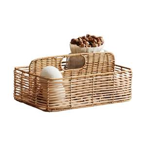Panier de transport professionnel en rotin avec poignée, polyvalent pour condiments, couverts et articles de table - Product Image 1