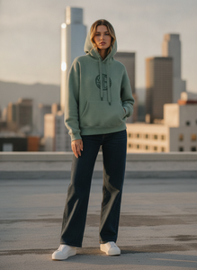 Sudadera con Capucha Extra Grande de Tejido Waffle Premium, Logotipo Personalizado en la Parte Delantera con Pedrería, Unisex, Algodón Grueso, Estilo Urbano Otoñal - Product Image 5