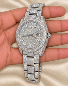 นาฬิกาควอตซ์หรูหรา Raj Gems สายสแตนเลส หน้าปัดแสดงวันที่ แบบอนาล็อก สำหรับทุกเพศ ขนาด 41 มม. สายขนาด 20 มม. กันน้ำ 3 บาร์ กระจก - Product Image 3