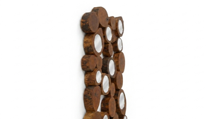 Miroir mural rustique en bois avec design circulaire en rondins, épaisseur personnalisable, grand format, pour salle de bain et chambre, accent décoratif pour la maison - Product Image 1