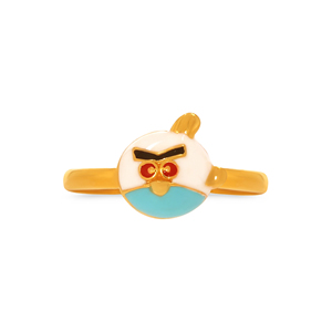 Quirky Character <b>Kid's</b> Gold <b>Ring</b> Premium 18K Yellow Gold Cute Cartoon Bird Enamel <b>Ring</b> for <b>Kids</b> Colorful Animal Design - Product Image 3
