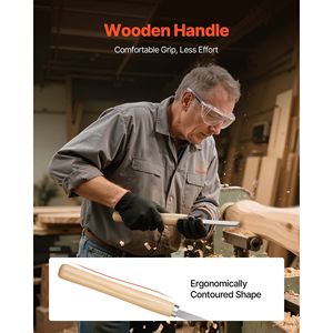 Set di 8 Utensili per Tornitura del Legno con Lame in Acciaio al Carbonio, Include 2 Scalpelli Obliqui, 1 Scalpello a Punta, 1 Scalpello da Taglio, 1 Scalpello a Punta Fine, 3 Scalpelli per Tornio - Product Image 5