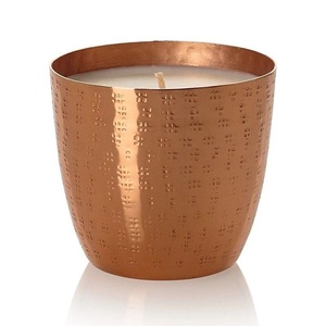 Portavelas de latón con forma de loto y cuatro mechas, centro de mesa metálico vintage para velas en tarro de metal dorado, decoración metálica redonda para el hogar. - Product Image 2