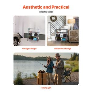 Carrello Portacanne da Pesca Mobile con 15 Aste e Ruote, Organizzatore per Attrezzatura da Pesca, Uso Domestico e in Garage - Product Image 3