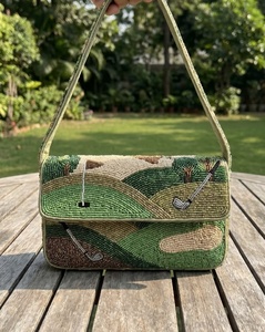Perfect Beaded <b>Football</b> Crossbody <b>Bag</b> Game Day Handmade Sports-Themed Shoulder Purse <b>Football</b> Pattern Elegant Fashion Soft <b>Party</b> - Product Image 4