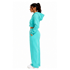 Conjunto Deportivo Corto para Mujer, Sudadera con Cremallera y Pantalones Jogger, Ropa Deportiva Casual, Ropa de Calle, Traje de Entrenamiento - Product Image 5