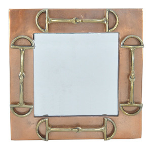 Brass Antique <b>Rectangular</b> Framed <b>Mirror</b> Horse Bit Style <b>Wall</b> <b>Mirror</b> Home Decoration Bathroom <b>Wall</b> Mount <b>Mirror</b> Decorative - Product Image 3