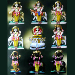 รูปปั้นหินอ่อน Navagraha | รูปหินอ่อน Navgrah สำหรับ Temple - Maliyas - Product Image 1