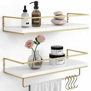 Wooden Slap Metal Bracket New Wall Shelf Shelve For Home Livingroom Hotel Bedroom Decorative <b>Storage</b> Rack Wall Shelve - Product Image 6