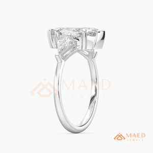Bague de fiançailles en argent 925 avec moissanite marquise, bague de mariage à trois pierres, bijoux de mariée, cadeau pour femme, luxe américain - Product Image 6