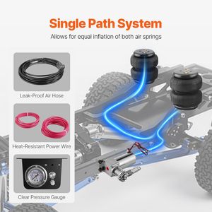 ระบบคอมเพรสเซอร์แอร์100PSI 12V ชุดควบคุมการกระแทกแบบเส้นทางเดียวชิ้นส่วนช่วงล่าง - Product Image 6