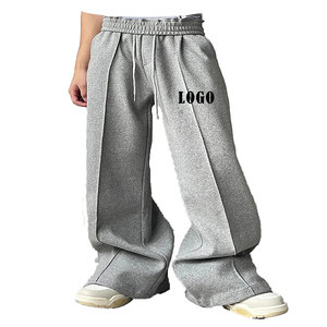 Men's <b>Elastic</b> <b>Waist</b> Mid Rise Loose Wide Leg Baggy <b>Trousers</b> Casual Everyday Fashion Pants Comfortable Lightweight Clothing - Product Image 6