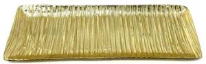 Rectangular <b>Gold</b> Textured Metal <b>Serving</b> <b>Tray</b> - Product Image 2