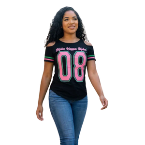 Camiseta de Lujo para Mujer con Hombros Descubiertos y Estampado, de Algodón Suave con Manga Recortada, Blusa Casual de Moda para Uso Diario - Product Image 3