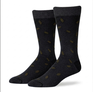 Calcetines de Hombre, Azul Marino con Diseño de Puntos Verdes, Tejido de Algodón y Elastano, Transpirables, para Uso Diario, Estilo Otoñal - Product Image 3