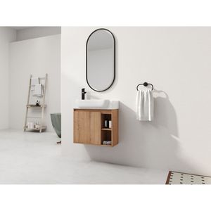 Mobile Bagno Sospeso da 24 Pollici con Lavabo in Ceramica Bianca e Ante con Chiusura Ammortizzata, Imballaggio KD - Product Image 4