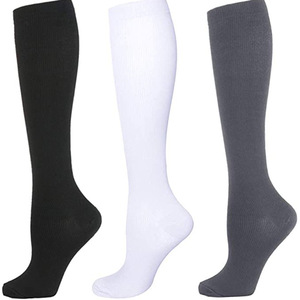 Solid Pain Relief <b>Compression</b> Stockings 15–20 mmHg White Nylon <b>Knee</b> High Varicose Veins Socks Autumn Knitted Support Wear - Product Image 4