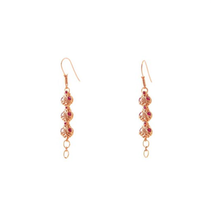 Ruby Small Dangle Ear Chains-Fashion Earrings - Product Image 2